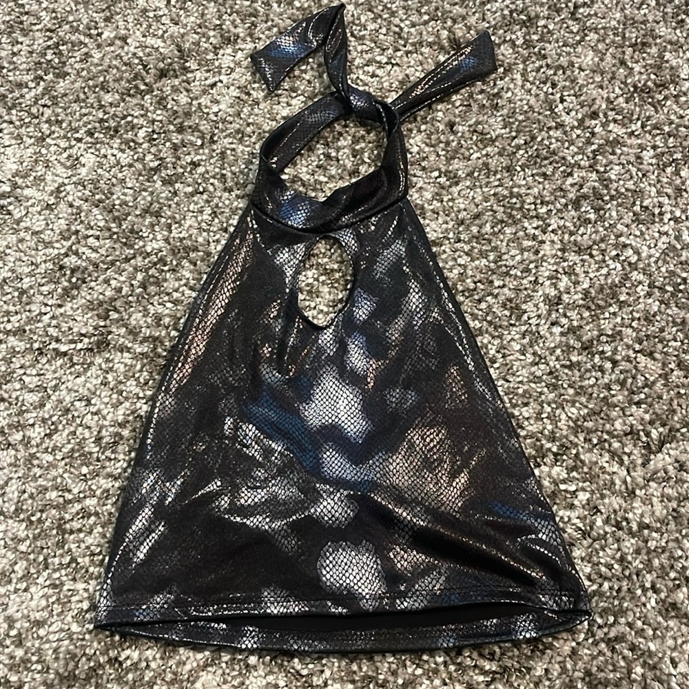 Snake Skin Halter Crop Top